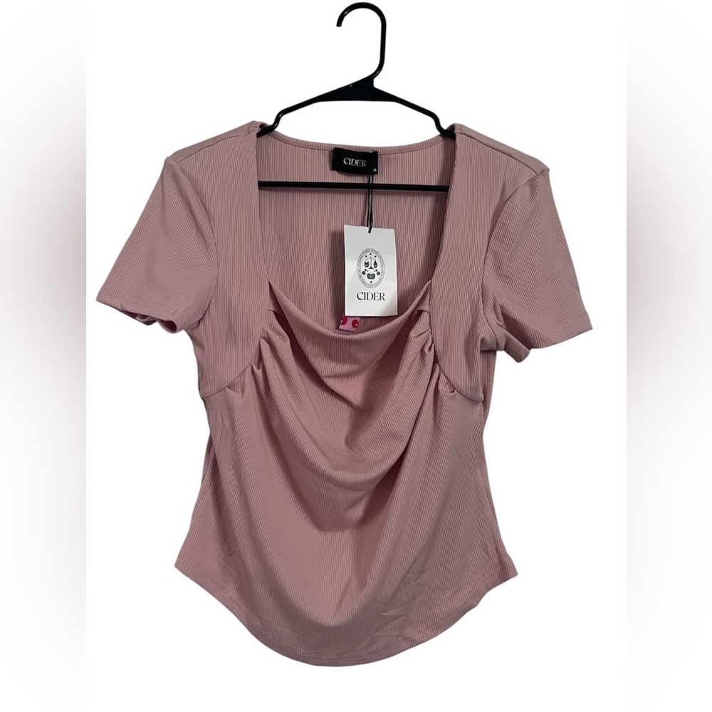 Cider Pink Ruched Fitted Top